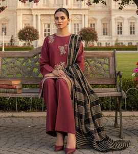 Embroidered - 3 Pc (Dyed Yarn Dupatta)