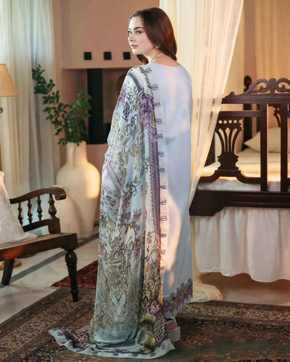 Elegant Ice Blue Embroidered Lawn Suit – Premium Summer Collection