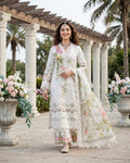 White Floral Luxury Lawn Chikankari Dress