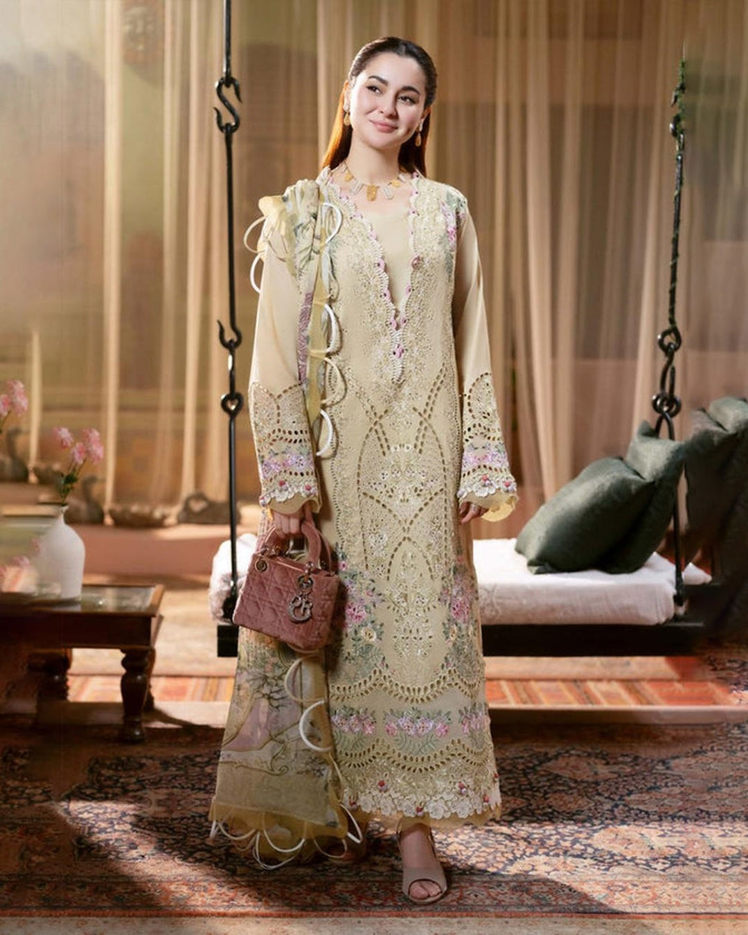Elegant Pastel Lemon Embroidered 3pc Lawn Suit – Premium Summer Collection